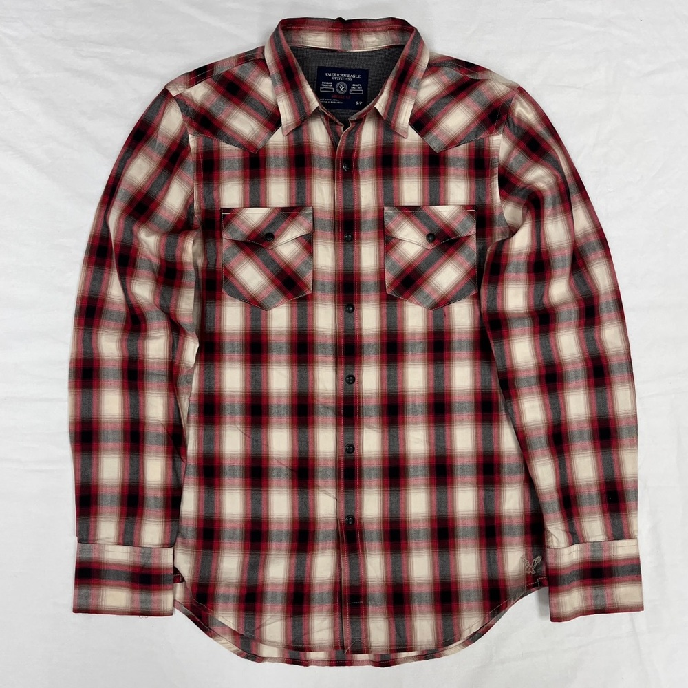 American Eagle Western Button Down Plaid Shirt Vi… - image 1